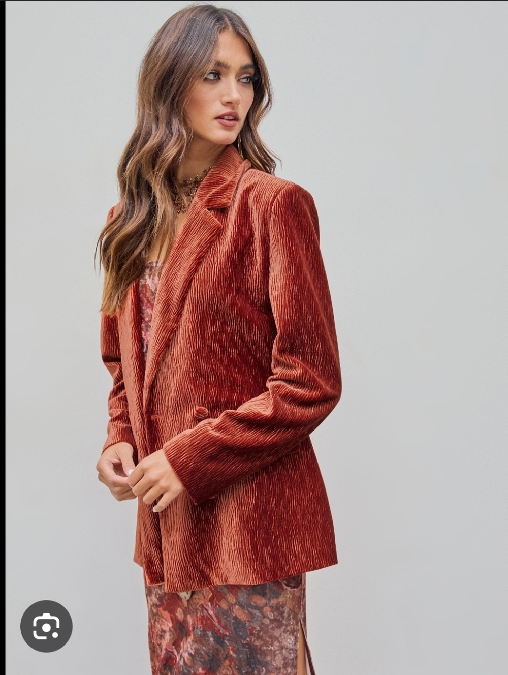 Cider Women's Burnt Orange Corduroy Jacket